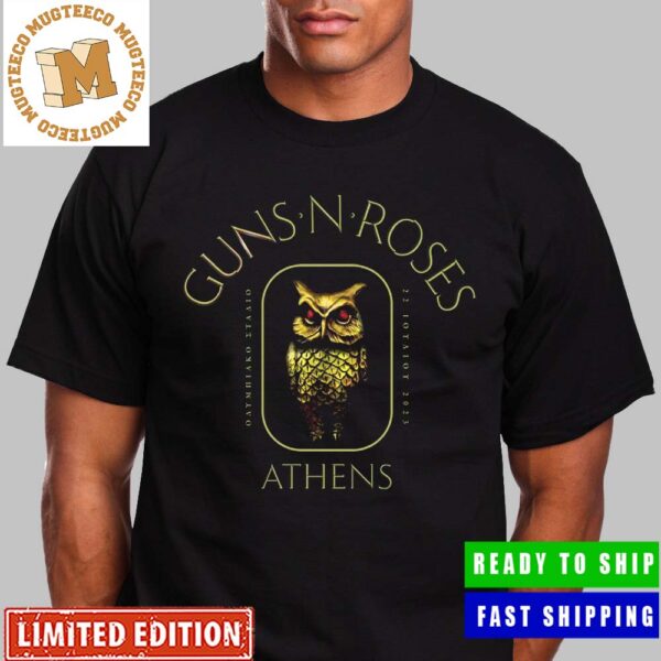 Guns N Roses Athens Last Show Europe Tour The Owl Vintage Shirt