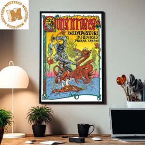 Guns N Roses Budapest Hungary Tour 19 July 2023 Dragon and Knight Home Decor Poster Canvas