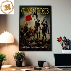Guns N Roses La Defense Paris France 13 Juillet 2023 Summer Tour Home Decor Poster Canvas