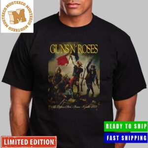 Guns N Roses La Defense Paris France 13 Juillet 2023 Summer Tour Poster Vintage T-Shirt