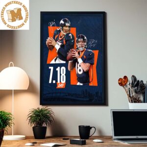 Happy Goat Day Manning And Elway From Denver Broncos Home Decor Poster Canvas