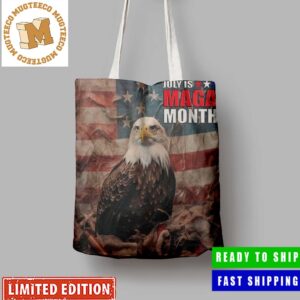 July Is Maga Month Celebrate 4th Of July Independence Day Canvas Leather Tote Bag