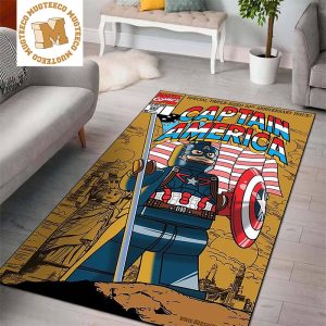 Lego Marvel Avengers Cover Captain America 383 Area Rug Home Decor