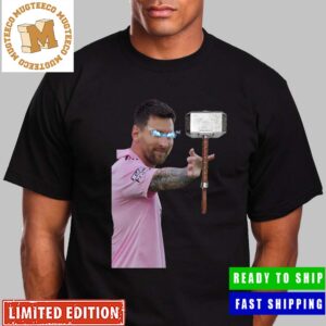 Leo Messi New Celebration Move Summon Mjolner As Thor Unisex T-Shirt