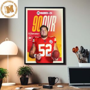Madden NFL 24 Creed Humphrey From Kansas City Chiefs 90OVR Home Decor Poster Canvas
