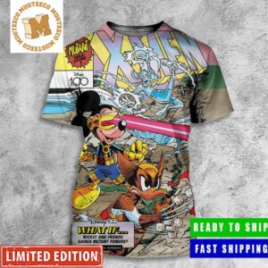 Marvel x Disney 100 Variant Cover A Mutant Milestone X Men Mickey And Friends Gained Mutant Powers All Over Print Shirt
