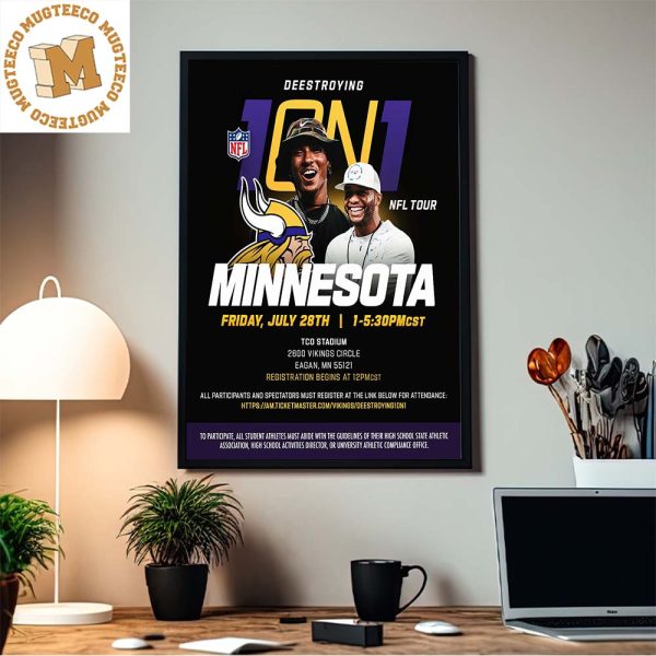 NFL Summer Tour Minnesota Vikings Deestroying 1on1s Home Decor Poster Canvas
