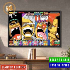 One Piece Four Emperors Pixel Drawn On R Place Home Decor Poster Canvas