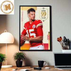 Patrick Mahomes From Kansas City Chiefs In Madden NFL 99 Club Home Decor Poster Canvas