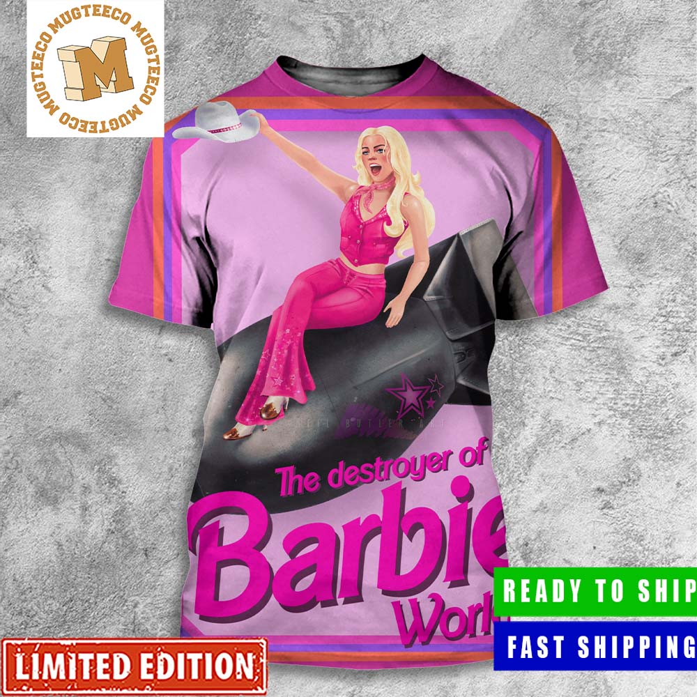 The Destroyer Of Barbie Worlds Barbenheimer Barbie Movie x Oppenheimer All  Over Print Shirt - Mugteeco