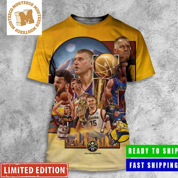 The Nuggets 2023 NBA Champions Art By Robert Bruno All Over Print Shirt