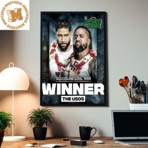The Usos Pinned Roman Reigns In WWE Money In The Bank Bloodline Civil War Winner Home Decor Poster Canvas