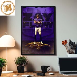 Zay Flowers From NFL Baltimore Ravens Graphic Home Decor Poster Canvas
