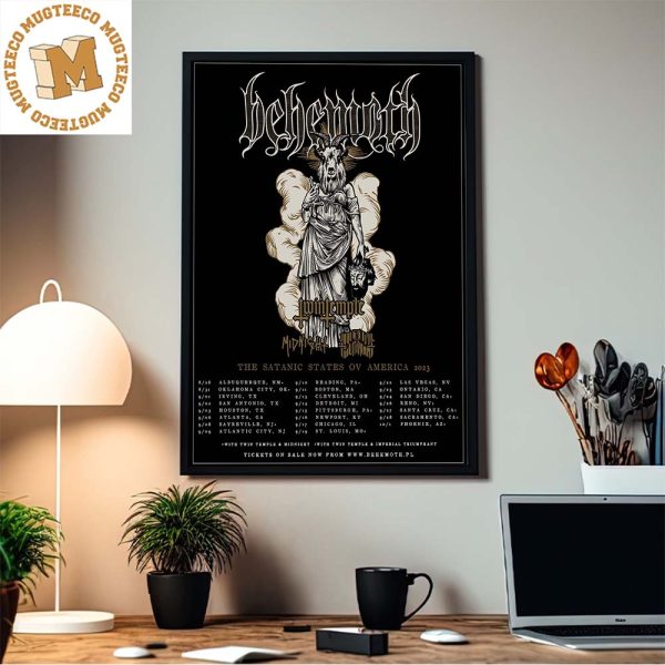 Behemoth The Satanic States Ov America 2023 Danzig US Tour Home Decor Poster Canvas