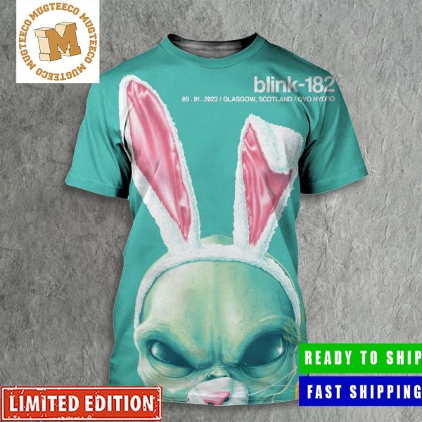 Blink 182 Back On The Road in Europe Glasgow Scotland OVO Hydro Event September 1 Alien Rabbit Poster All Over Print Shirt