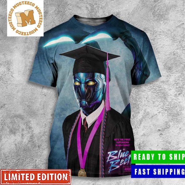 Blue Beetle Graduation Yearbook Photo Style Poster All Over Print Shirt
