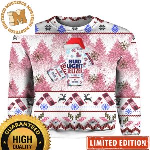 Bud Light Seltzer Crandberry Pink And White Christmas Ugly Sweater 2023