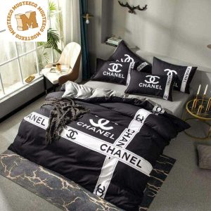 Chanel Logo White And Black Bedding Set - Mugteeco