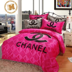 Coco Chanel Signature Flower Art Work Logo Basic Color Bedding Set - Binteez