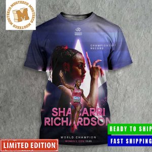 Congrats Sha’Carri Richardson Storms To Golden 100m Glory In 10.65 World Champion All Over Print Shirt