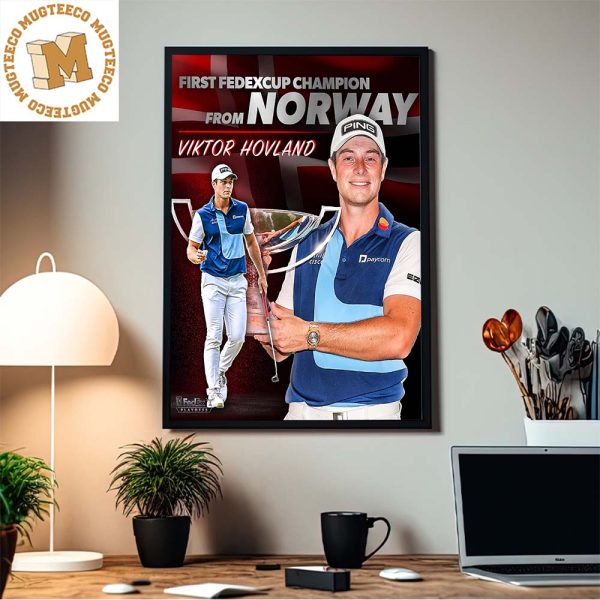 Congrats Viktor Hovland First Fedexcup Champion From Norway Home Decor Poster Canvas