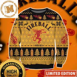 Fireball Cinnamon Red Hot Whisky Christmas Ugly Sweater 2023