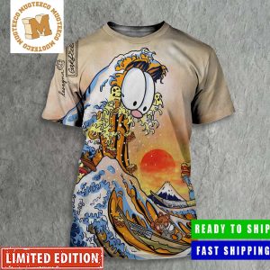 Garfield Great Wave Of Lasagna Japanese Style All Over Print Shirt