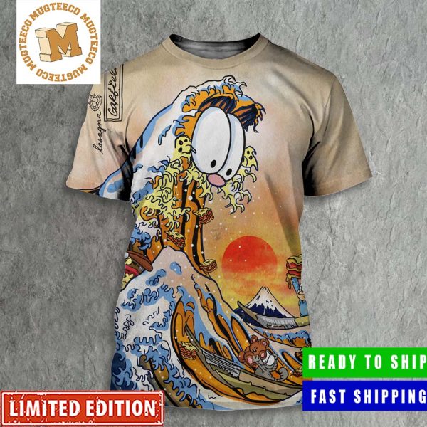 Garfield Great Wave Of Lasagna Japanese Style All Over Print Shirt