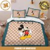 Gucci x Mickey Mouse Michael Jackson Style Signature Move In Red And Navy Monogram Background Bedding Set King