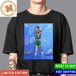 Jason Tatum 1 Jordan Brand Boston Celtics Blueprint Poster Unisex T-Shirt