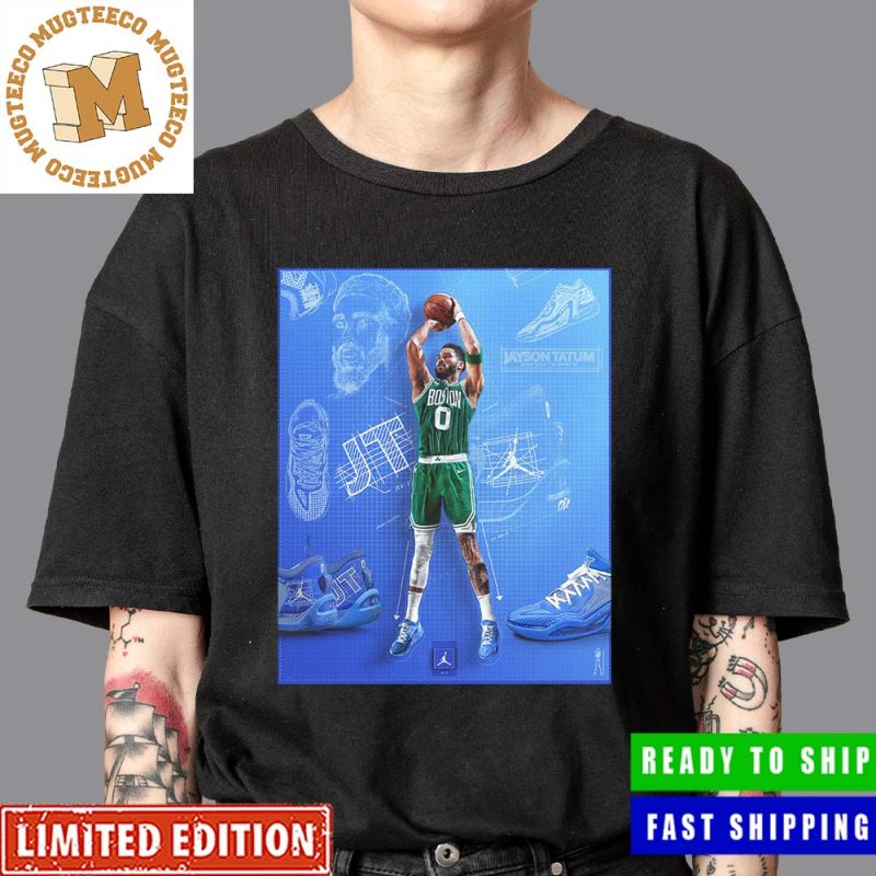 Jason Tatum 1 Jordan Brand Boston Celtics Blueprint Poster Unisex T-Shirt -  Mugteeco