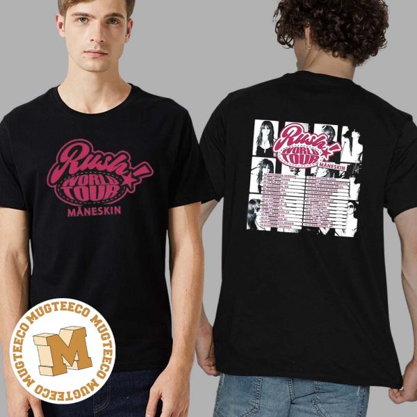 Maneskin Rush World Tour 2023 Merch Two Sides Print Unisex T-Shirt