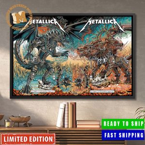Metallica M72 World Tour Los Angeles CA SoFi Stadium M72 LA Combine Show Dragon And Cerberus Home Decor Poster Canvas