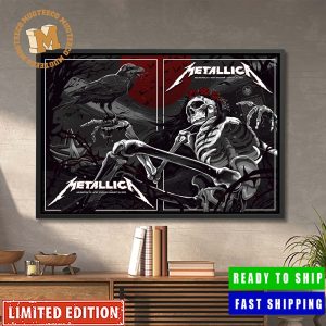 Metallica M72 World Tour No Repeat Weekend M72 Arlington Texas Skeleton And Crow Combine Shows Home Decor Poster Canvas