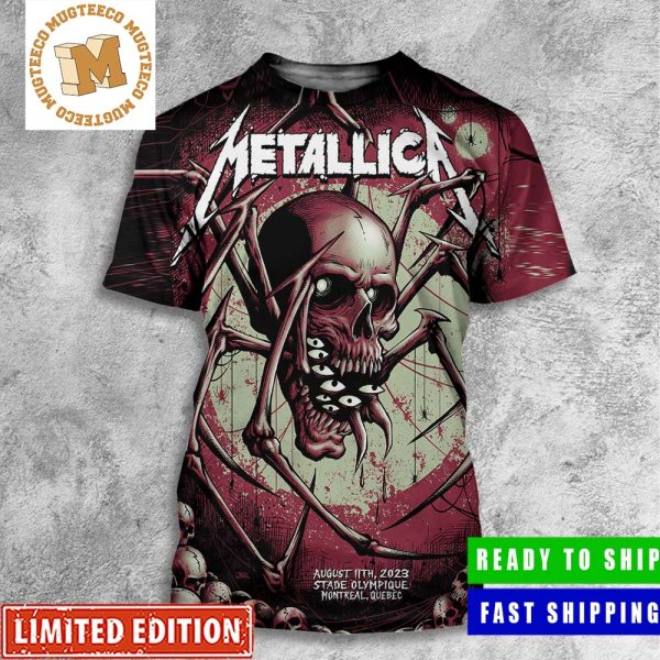 Metallica M72 World Tour Stade Olympique Montreal Quebec August 11 2023 Poster All Over Print Shirt