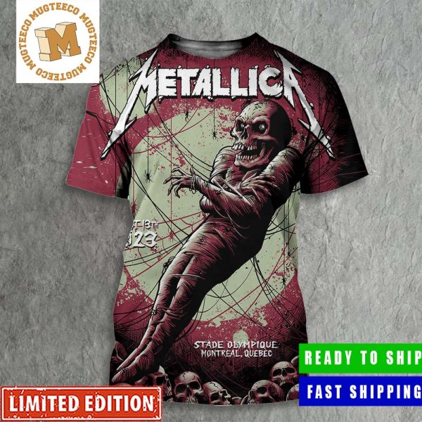 Metallica M72 World Tour Stade Olympique Montreal Quebec The Second Night August 13 2023 Poster 3D Shirt