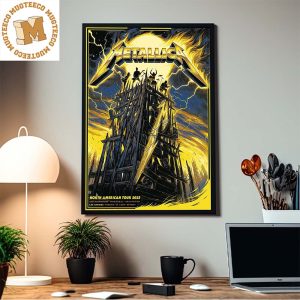 Metallica North American Tour 2023 M72 Los Angeles Exclusive Colorway Ver 2 Black And Yellow Thunder Decor Poster Canvas