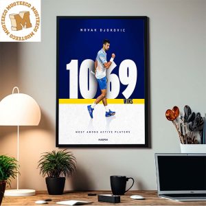 Novak Djokovic 1069 Wins Most Among Active Players Home Decor Poster Canvas