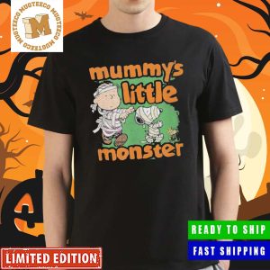 Snoopy And Charlie Brown The Peanuts Mummy is Little Monster Halloween Classic T-Shirt