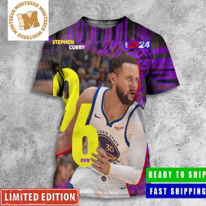 Stephen Curry Golden State Warriors Is A 96 OVR In NBA 2K24 All Over Print Shirt