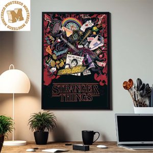 Stranger Things All Signature Items In One Happy Stranger Things Day Home Decor Poster Canvas