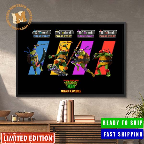 Teenage Mutant Ninja Turtles Mutant Mayhem Arcade 1989 Style Select Your Turtle Poster Canvas