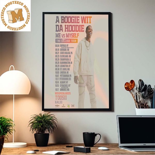 A Boogie Wit Da Hoodie Me Vs Myself The College Tour 2023 Home Decor Poster Canvas