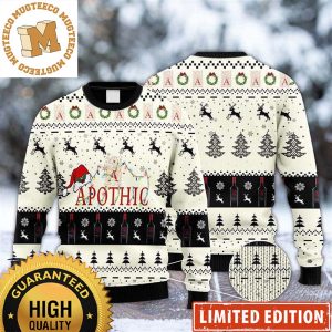 Apothic Wine Reindeer Snowy Night Snowflakes And Deer Knitting Pattern Christmas Ugly Sweater