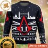 Assassins Creed Big Red Logo Knitting Snowflakes Holiday Ugly Sweater