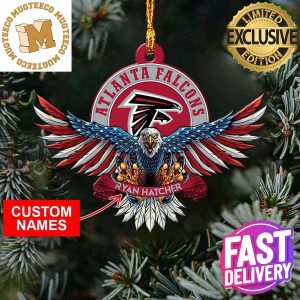 Atlanta Falcons NFL American US Eagle Personalized Xmas Christmas Tree Decorations Ornament