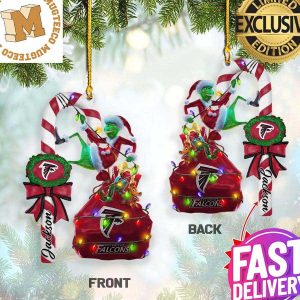 Atlanta Falcons NFL Grinch Candy Cane Personalized Xmas Gifts Christmas Tree Decorations Ornament
