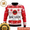 Bacardi Rum Wine Big Logo Snowflakes And Reindeer Personalized Christmas Ugly Sweater 2023