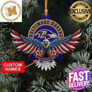 Baltimore Ravens NFL American US Eagle Personalized Xmas Christmas Tree Decorations Ornament