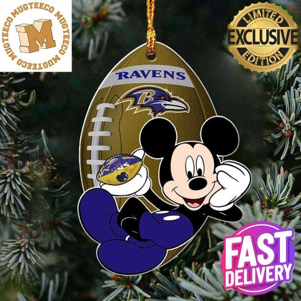 Baltimore Ravens NFL Disney Mickey Mouse Xmas Gifts For Fans Personalized Christmas Tree Decorations Ornament